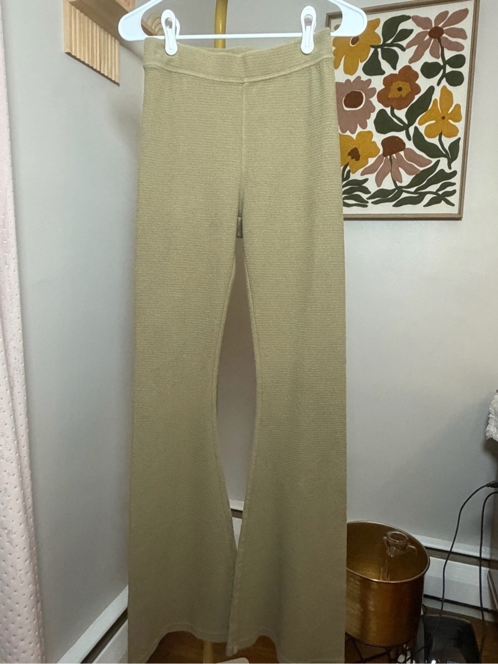 OffLine by Aerie Flare Pant Wide Leg Pants Green/tan Medium